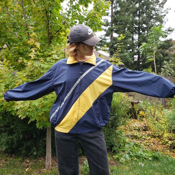 Nautica Jackets \u0026 Coats | Vintage Nautica Mens Jacket Windbreaker XL Competition Blue Yellow Color Block | Color: Blue/Yellow | Size: XL | Calsummer4'